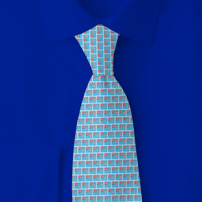 Fiji Flag Brick Pattern Neck Tie (Creator Uploaded)