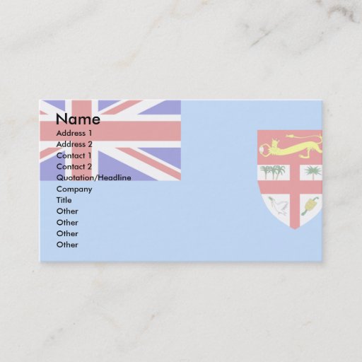 Customizable Fiji Flag Business Cards