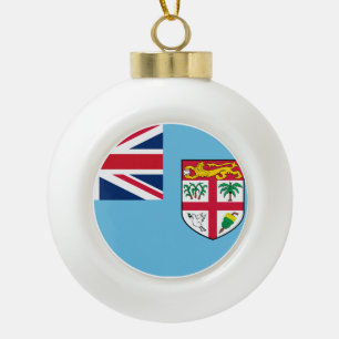 Fiji Flag Ceramic Ball Christmas Ornament