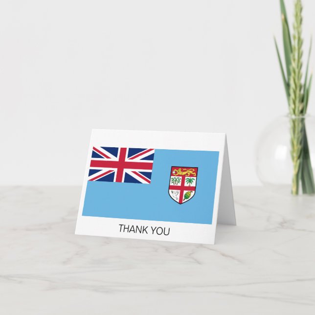 Fiji Flag Letterpress Thank You Card (Front)