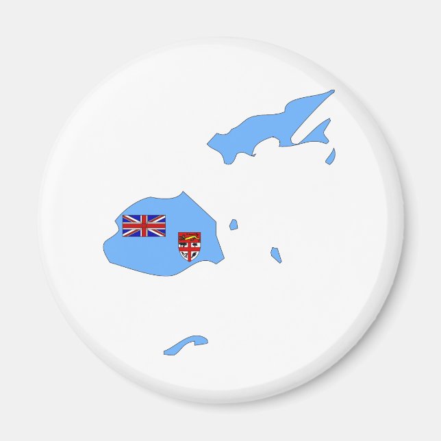 Fiji Flag Map full size Magnet (Front)