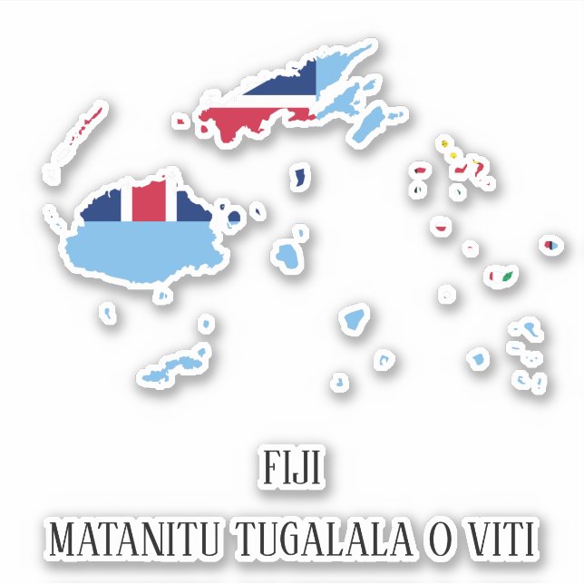Fiji Flag Map Sticker (Front)