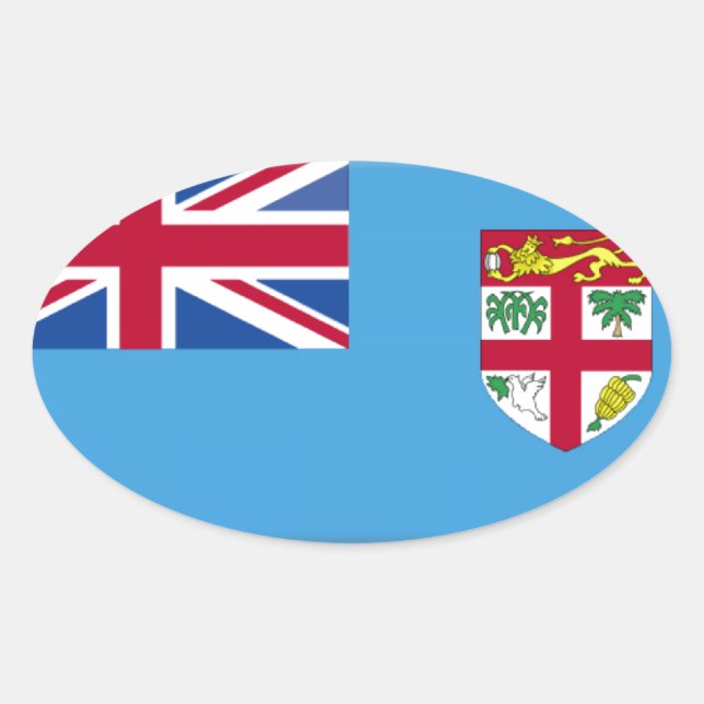 Fiji Flag Oval Sticker (Front)