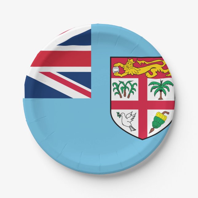 Fiji Flag Paper Plates (Front)