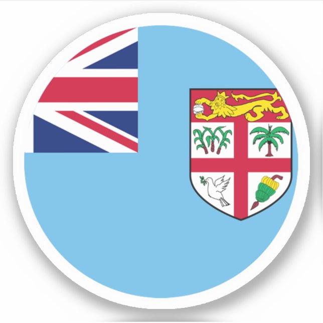Fiji Flag Round Sticker (Front)