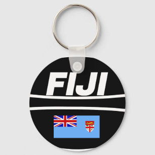 Fiji Flag Rugby Ball Keychain