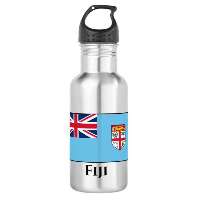 Fiji Flag Stainless Steel Water Bottle (Front)