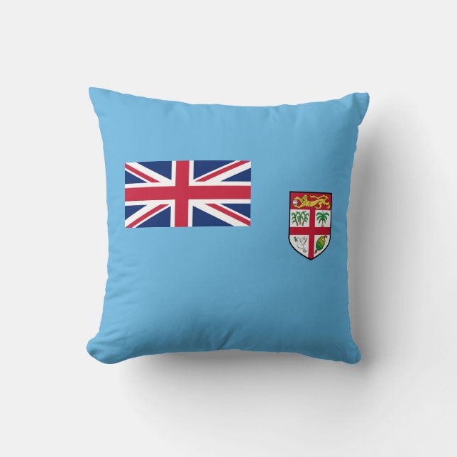 Fiji Flag Throw Pillow (Front)