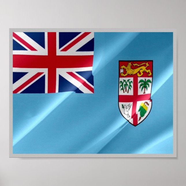 Fiji -  Flag Waving - Poster (Front)