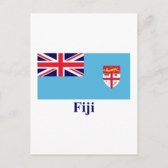 Fiji Flag with Name Postcard (Front)