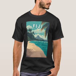 Fiji Illustration Travel Art Vintage T-Shirt