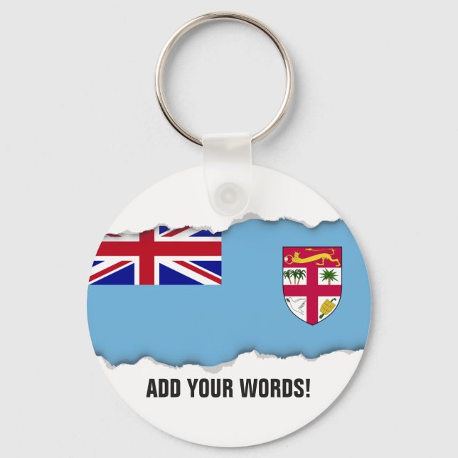 Fiji Islands Flag Keychain (Front)