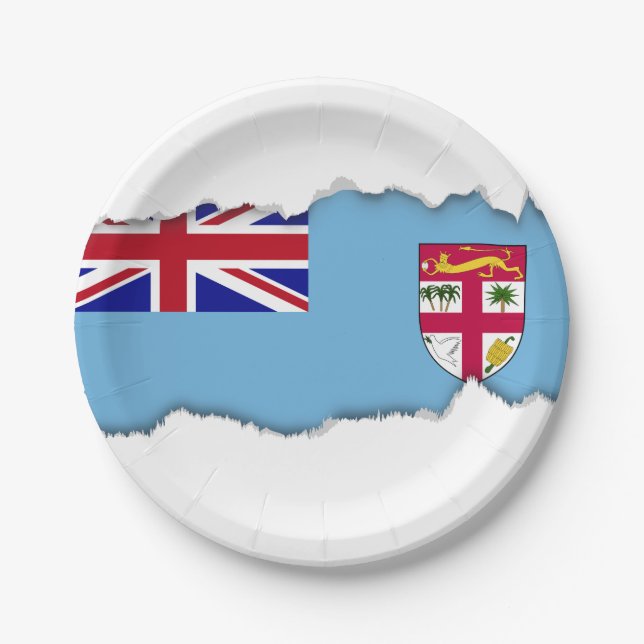 Fiji Islands Flag Paper Plates (Front)