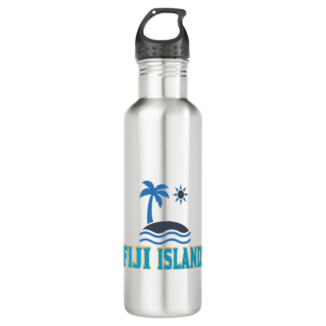 Fiji Islands Paradise Stainless Steel Water Bottle (Front)