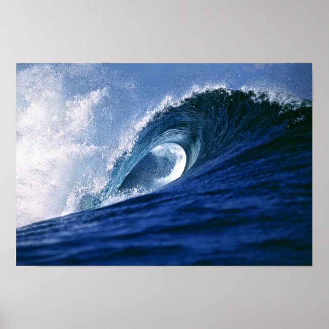 Fiji Islands, Tavarua, Cloudbreak. A wave Poster (Front)