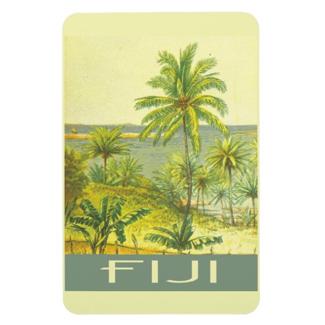 Fiji islands vintage travel style magnet (Vertical)