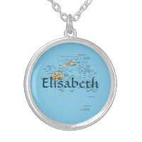 Fiji Map + Name Necklace