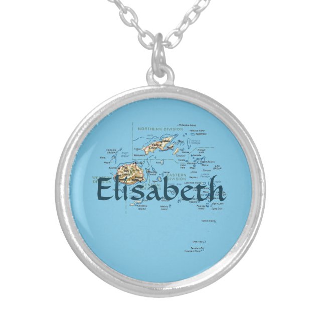 Fiji Map + Name Necklace (Front)