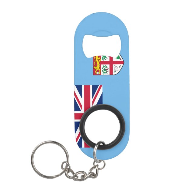 Fiji National Flag Patriotic Keychain Bottle Opener (Front)