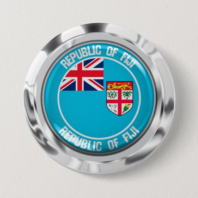 Fiji Round Emblem Button (Front)