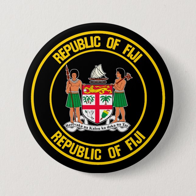 Fiji Round Emblem Button (Front)