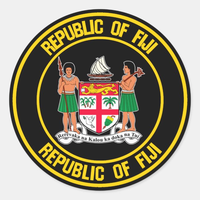 Fiji Round Emblem Classic Round Sticker (Front)