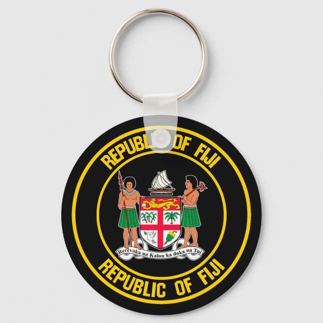 Fiji Round Emblem Keychain (Front)