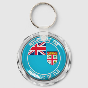 Fiji Round Emblem Keychain