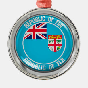 Fiji Round Emblem Metal Ornament