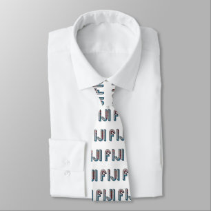 Fiji South Pacific Country Flag Typography Tie