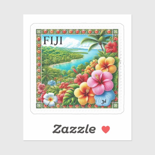 Fiji Stamp Classic Sticker (Sheet)