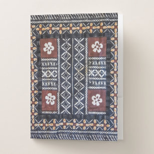 Fiji Tapa Barkcloth Print Pocket Folders