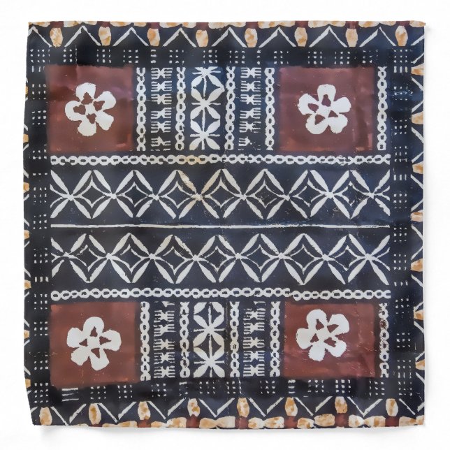 Fiji Tapa Cloth Print Bandana (Front)