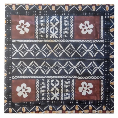 Fiji Tapa Cloth Print Ceramic Tile