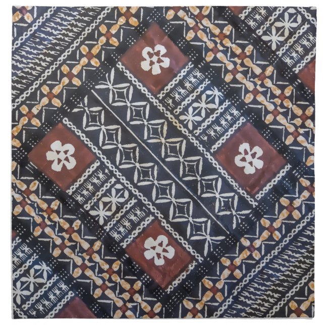 Fiji Tapa Cloth Print Cloth Napkins (Front)
