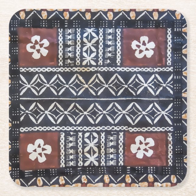 Fiji Tapa Cloth Print Coasters (Front)