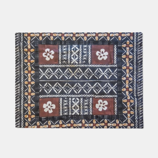 Fiji Tapa Cloth Print Door Mat (Front)