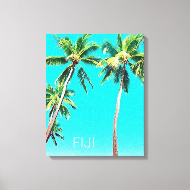 Fiji tropical coconut palm trees Island travel Canvas Print (Front)