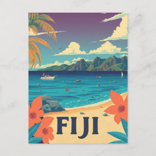 Fiji Tropical Island Beach Vintage Postcard