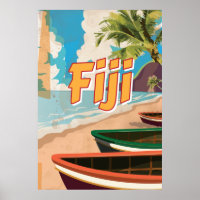 Fiji Vintage travel poster