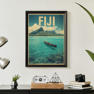Fiji Waters – Retro Ocean Escape Travel Poster