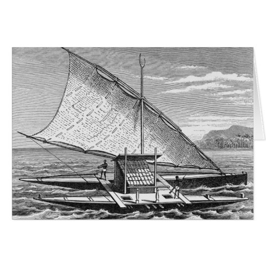 Fijian double canoe from The History of Cards (Front Horizontal)