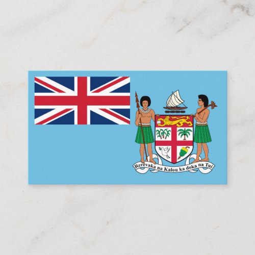Fijian Flag  Coat of Arms Flag of Fiji Business Card