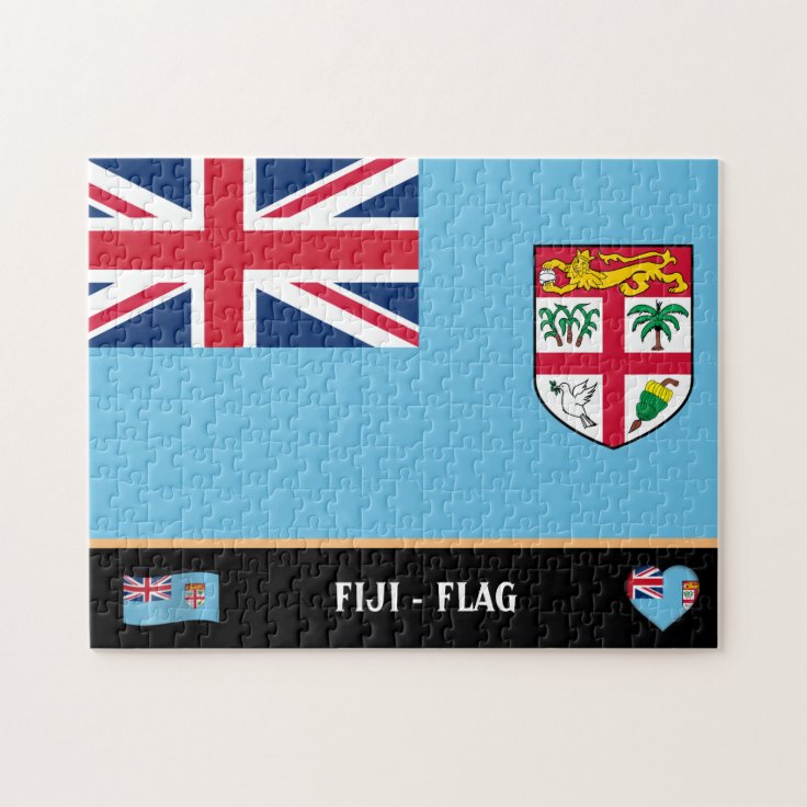 Fijian Flag & Fijian country / Fiji islands Jigsaw Puzzle | Zazzle