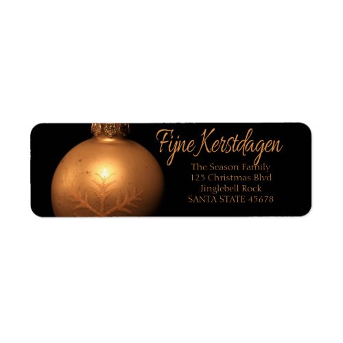 Fijne Kerstdagen Golden ornament label