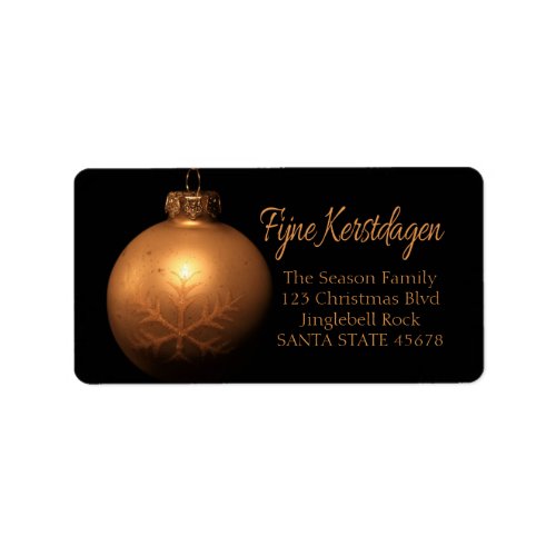 Fijne Kerstdagen Golden ornament label