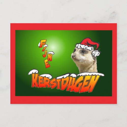 Fijne Kerstdagen Stokstaarte Groene Briefkaart Postcard