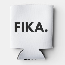 FIKA. Bold Black and White Can Cooler