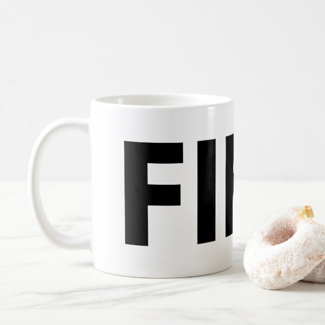 FIKA Bold Black and White Mug (With Donut)