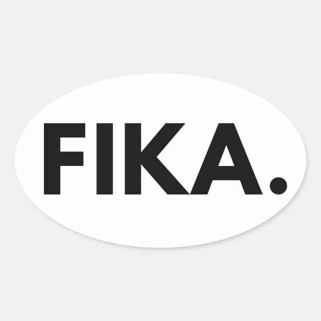 Fika Bold Oval Sticker (Front)